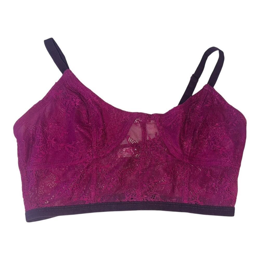 FREE PEOPLE Intimates womens size XS purple Lace Bralette plum mesh bra​​​
